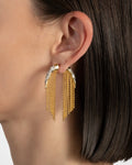 Solanales Crystal Fringe Front Back Earrings