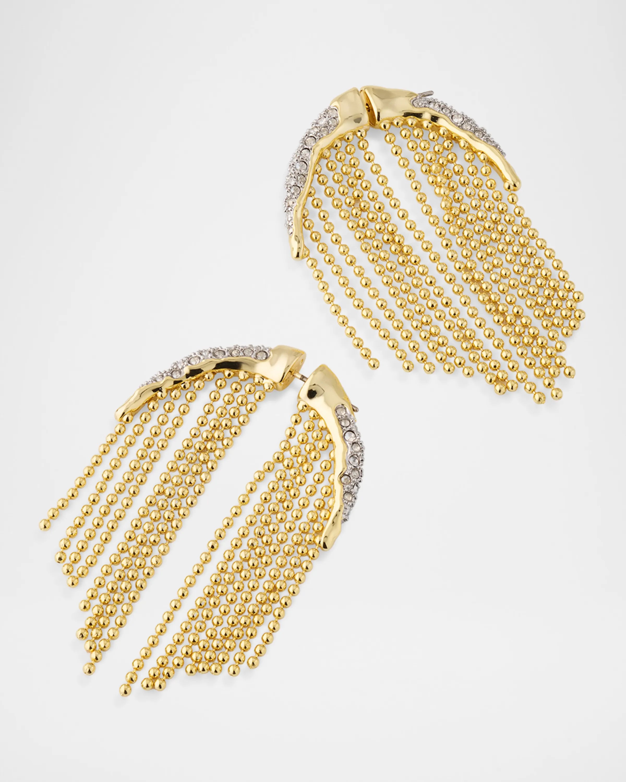Solanales Crystal Fringe Front Back Earrings