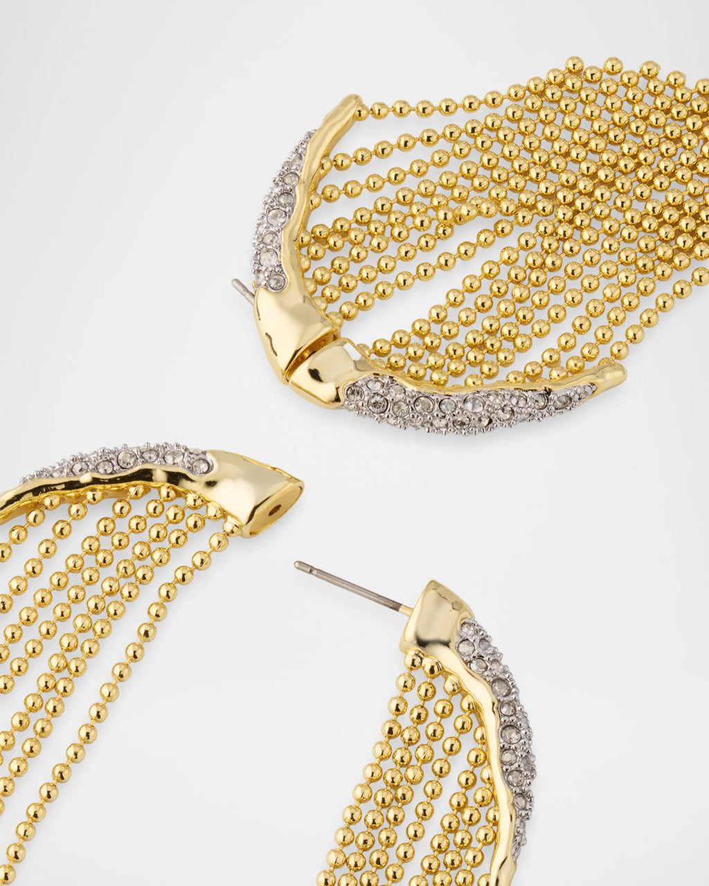 Solanales Crystal Fringe Front Back Earrings