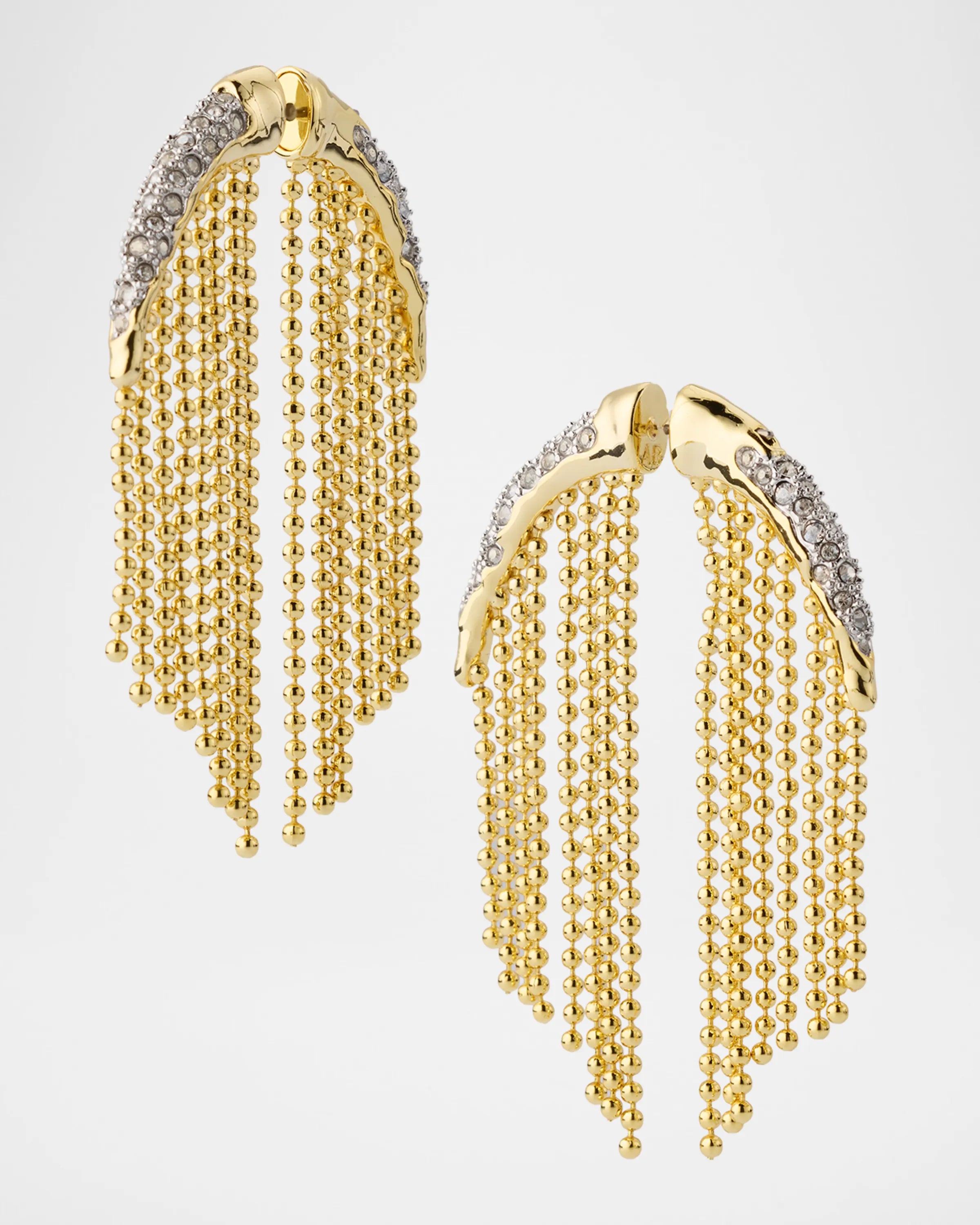 Solanales Crystal Fringe Front Back Earrings
